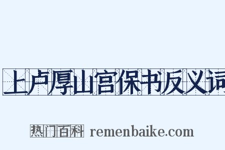 上卢厚山宫保书反义词是什么意思的图片